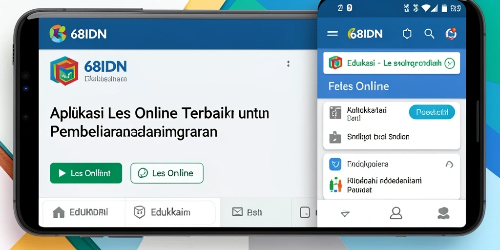 Antarmuka aplikasi 68IDN yang intuitif untuk Les Online.
