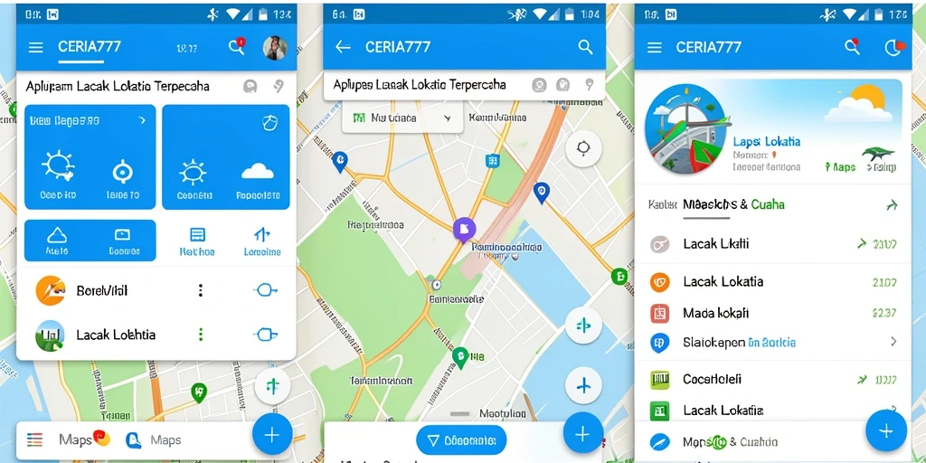 Antarmuka CERIA777 yang intuitif untuk pelacakan lokasi.