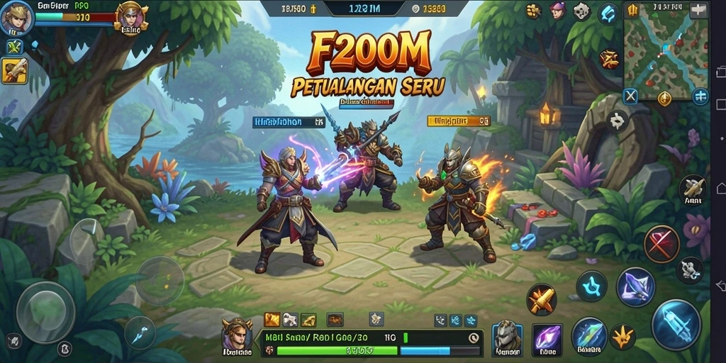 Screenshot F200M menampilkan aksi petualangan RPG yang memukau.