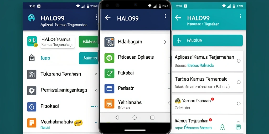 Antarmuka HALO99 menampilkan fungsi pencarian kamus yang intuitif.