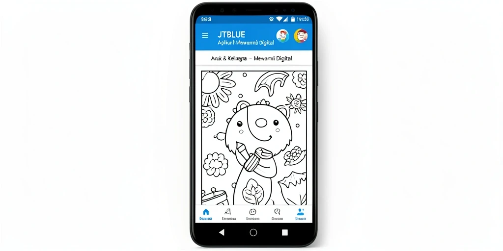 Antarmuka menarik dan interaktif dari aplikasi Mewarnai Digital JTBLUE.