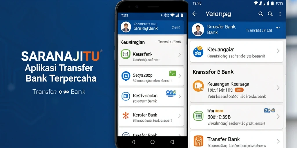 Tampilan antarmuka aplikasi SARANAJITU yang user-friendly untuk transfer bank.