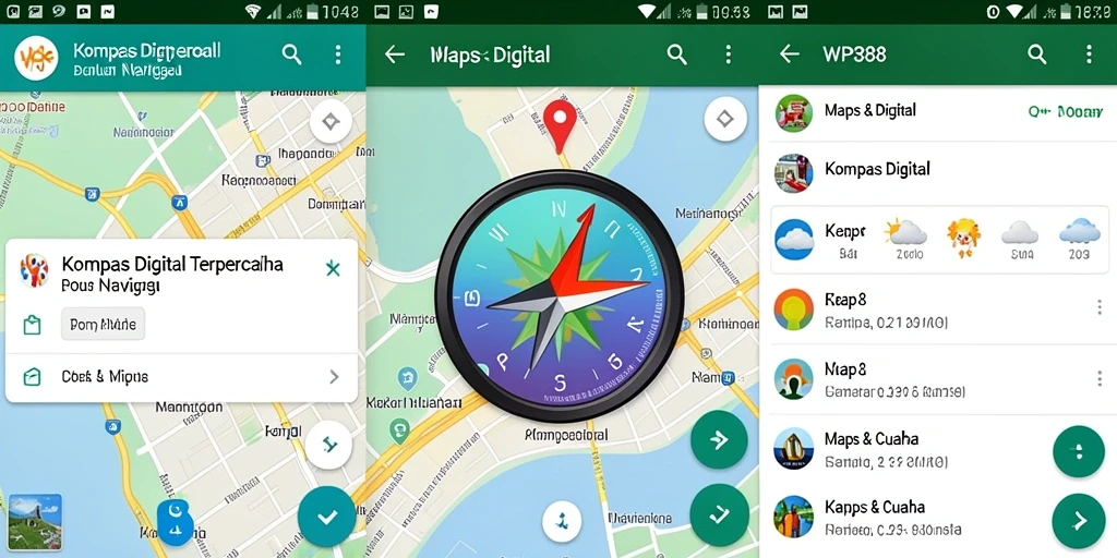 Tampilan antarmuka WP888 yang modern dan fungsi kompas digital yang intuitif.